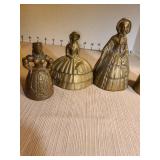 Victorian Era Brass Bell Figurines Collection, total of 5. Tallest is 5in.