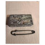 Ornate silver baby pin case