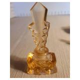 Art Nouveau cut crystal perfume bottle from Czechoslovakia, 5 miniature perfume bottles, porcelain trinket box