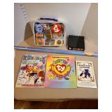 TY Beanie Babies membership case unopened, membership kit, wrapping paper, also unopened, and more