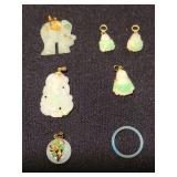 Jade jewelry pieces with 14 k gold