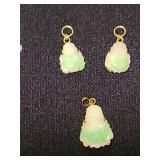 Jade jewelry pieces with 14 k gold