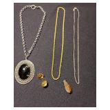 Whiting and Davis hematite pendent necklace, more