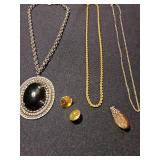 Whiting and Davis hematite pendent necklace, more