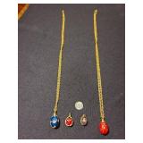 Four additional egg pendants