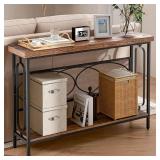 Industrial Console Table with Decorative Metal Frame - Retail: $89
