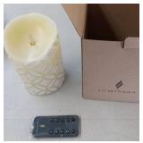 Luminara 5\" Medium Embossed Flameless Candle with Remote - Retail: $24