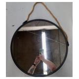 Pozino Round Wall Mirror with Rope Hanging