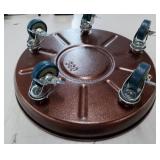 Brown Plant Caddy with Wheels
