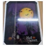 Vintage Halloween Wall Art with LED Display Housing 28.3/4 x 21 inch