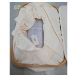 Modern Collapsible Laundry Hamper with Bamboo Rim