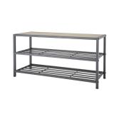 TRINITY 3-Tier Shoe Bench - Slate Gray - Retail: $116