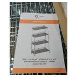 TRINITY 48 W x 18 D x 72 H 4-Shelf NSF Wire Shelving Unit With Backstands and Wheels - Retail: $539