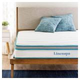 Linenspa Spring and Memory Foam Hybrid Mattress  8in, Vacuum Sealed - Retail: $550