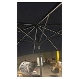 Best Choice Products 10ft Solar Polyester LED Lighted Patio Umbrella w/Tilt Adjustment and UV-Resistant Fabric - Navy Blue - Retail: $0