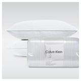 Calvin Klein Wave Print 20\" x 28\" Standard/Queen Size Set of 2 Bed Pillows for Sleeping, White - Retail: $45