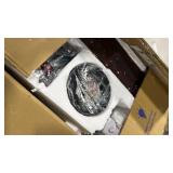 Warehouse of Tiffany Gliska Rustic Bronze 5-blade Lighted Ceiling Fan with Crystal Shade Pull Chain/Hardwired - Retail: $0