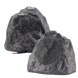 SINGLE Rock Speaker Theater Solutions 2R8G Outdoor Granite 8\" Rock speaker, Deck Pool Spa Yard Garden, Granite Grey - Retail: $153