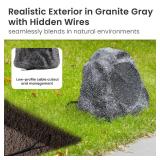 SINGLE Rock Speaker Theater Solutions 2R8G Outdoor Granite 8\" Rock speaker, Deck Pool Spa Yard Garden, Granite Grey - Retail: $153
