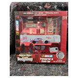 M & M #36 Racing NASCAR Transporter & Stock Car 2001 Diecast Body shop B1 - Retail: $230