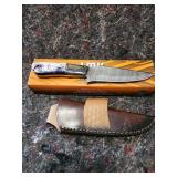 Handcrafted  Steel Knife with Purple Resin Handle