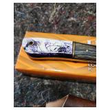 Handcrafted  Steel Knife with Purple Resin Handle