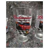 Vintage NASCAR Budweiser Racing Beer Glasses  - Retail: $25