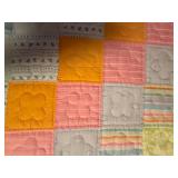 HANDMADE QUEEN SIZE QUILT/ 4 BED PILLOWS/ DUST RUFFLE/ 6 DECOR PILLOWS- UNB