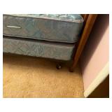 QUEEN SIZE BED (CLEAN) W/ HEADBOARD, BOX SPRING, MATTRESS, MATTRESS PAD- USB
