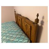 QUEEN SIZE BED (CLEAN) W/ HEADBOARD, BOX SPRING, MATTRESS, MATTRESS PAD- USB