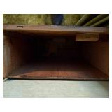 ANTIQUE EARLY CENTURY GRANDFATHER CLOCK WOOD W/ WEIGHTS, CHAINS, WINDING KEY- FR