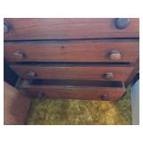 ANTIQUE 4 DRAWER OAK CHEST 32" W X 19" D X 28" H- DR