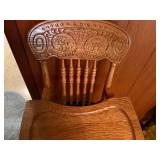 OAK REPRODUCTION HIGH CHAIR W/ WOOD TRAY- DR