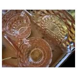 PINK DEPRESSION GLASSES SET FLAT- LR