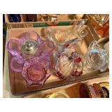 GLASSWARE MISCELLANEOUS 9pcs FLAT W/ VASE & TOOTHPICK HOLDER- FR