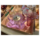 GLASSWARE MISCELLANEOUS 9pcs FLAT W/ VASE & TOOTHPICK HOLDER- FR