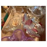 GLASSWARE MISCELLANEOUS 9pcs FLAT W/ VASE & TOOTHPICK HOLDER- FR