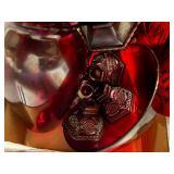 RED GLASSWARE/ VASES/ CANDLESTICKS BOWL BOX- FR