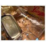 GLASS BUTTER DISH/ GLASS PITCHER/ COFFEE CARAFE- FR