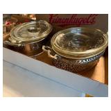 CASSEROLE DISHES W/ METAL STANDS- FRT