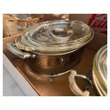 CASSEROLE DISHES W/ METAL STANDS- FRT