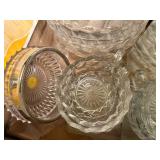 GLASSWARE MISCELLANEOUS BOX W/ 2 MIRRORS, (8 pcs)- FRT
