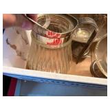 GLASSWARE BOX W/ PITCHER/ BOWL & 2 PEDESTAL DISHES- FRT