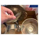 GLASSWARE BOX W/ PITCHER/ BOWL & 2 PEDESTAL DISHES- FRT