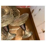 GLASSWARE BOX W/ PITCHER/ BOWL & 2 PEDESTAL DISHES- FRT