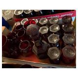 AVON RUBY RED STEMWARE, VASES & MISC X 20 PCS- FRT