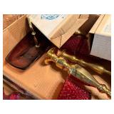 CANDLESTICKS WITH RED GLASS VOTIVE/ BOWL SET FLAT- FRT