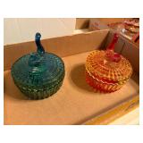 SWAN DISHES W/ LIDS X 2- FRT