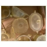 YELLOW DEPRESSION GLASS FLAT X 12 PCS- FRT