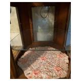 GLASS TOP CURIO CABINET END TABLE- FR